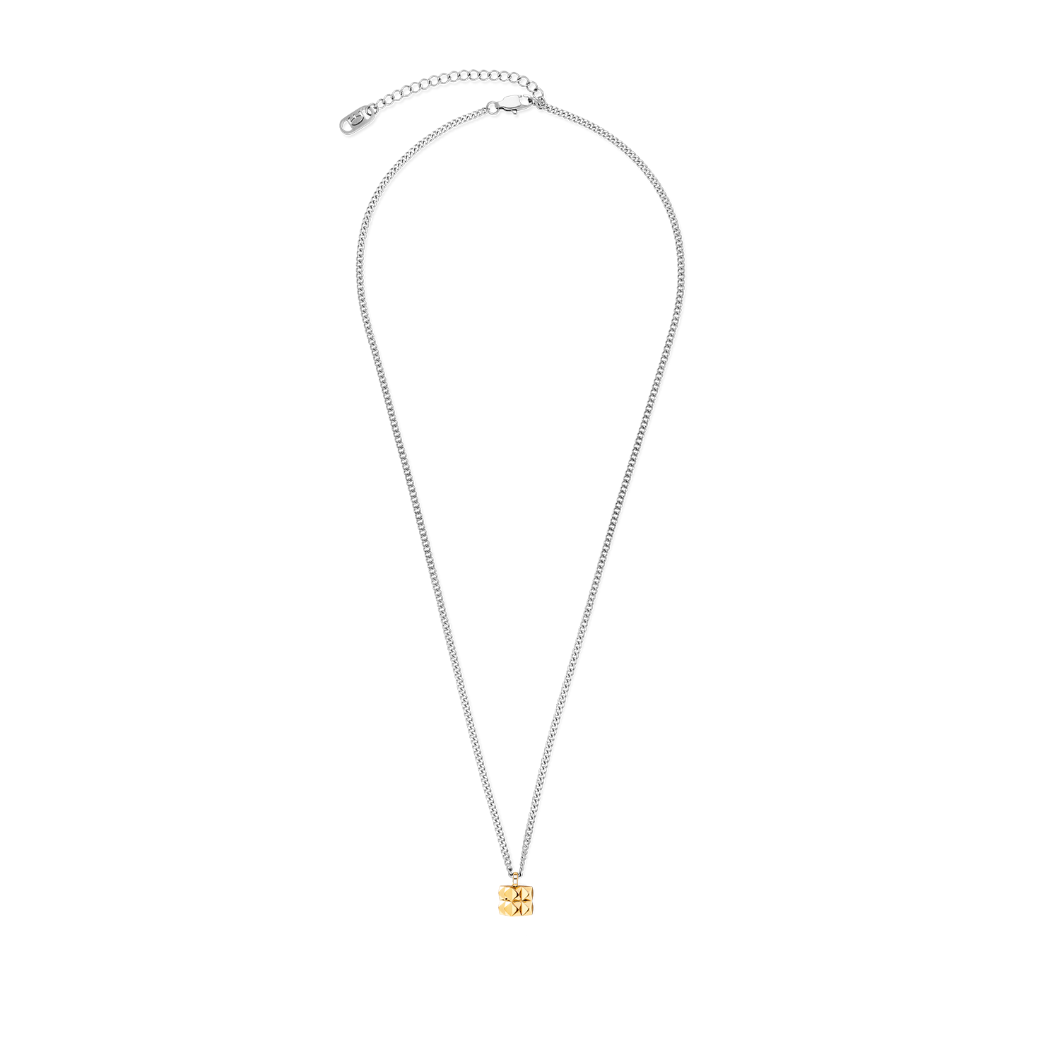 Necklace Chain Spikes Cube Solo gold-silver
