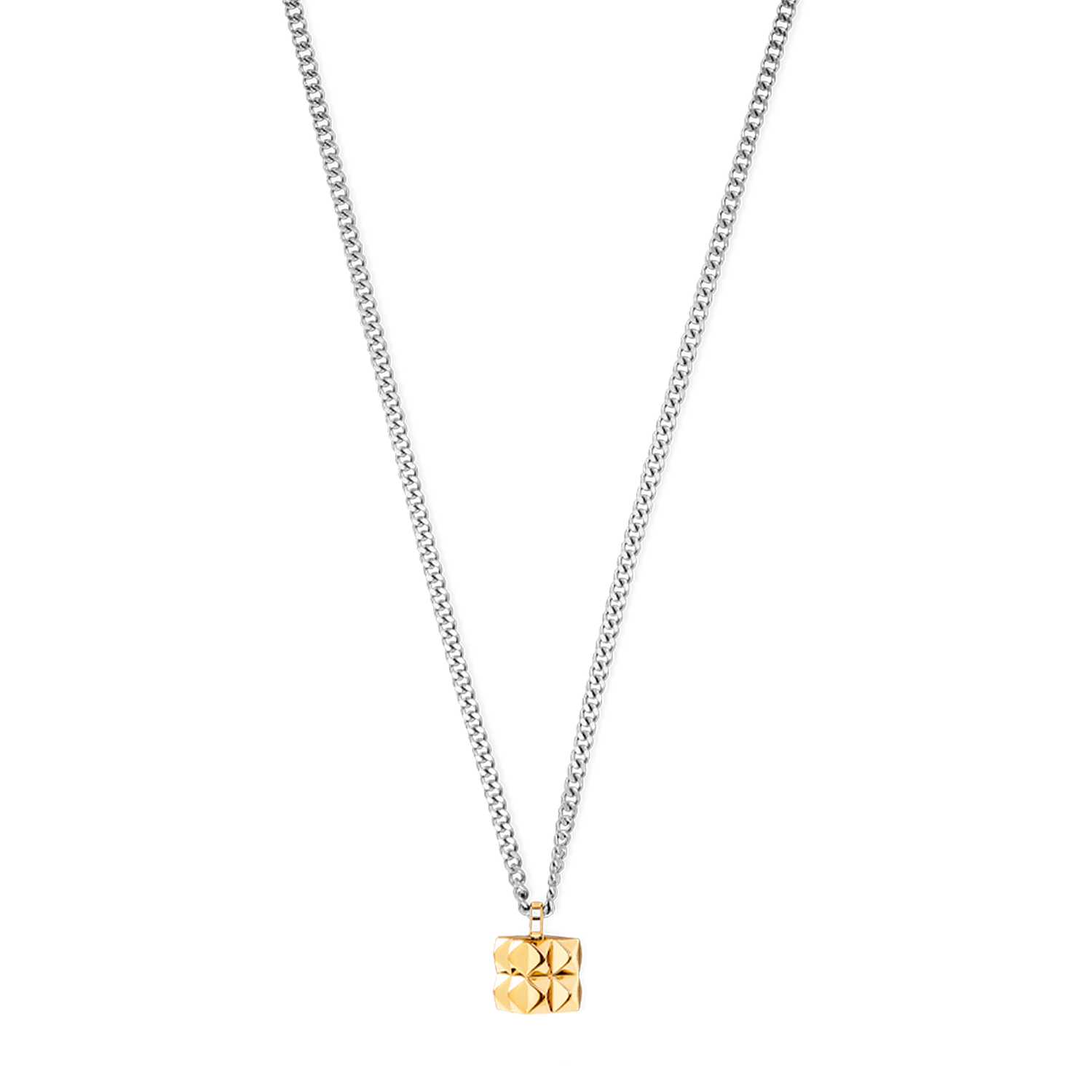 Necklace Chain Spikes Cube Solo gold-silver