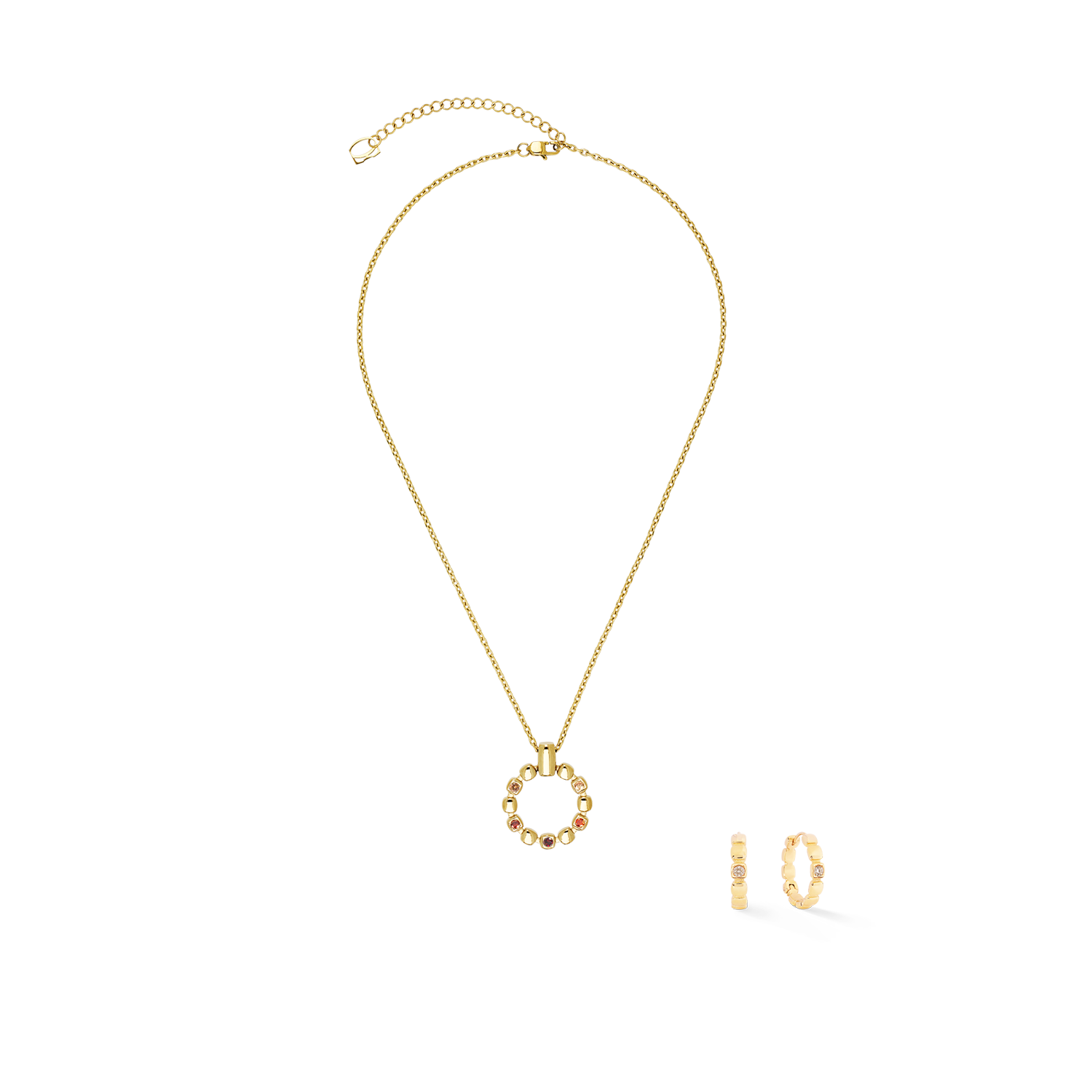Hoop Earrings Soft Cube Circle Glow Sunset Gold