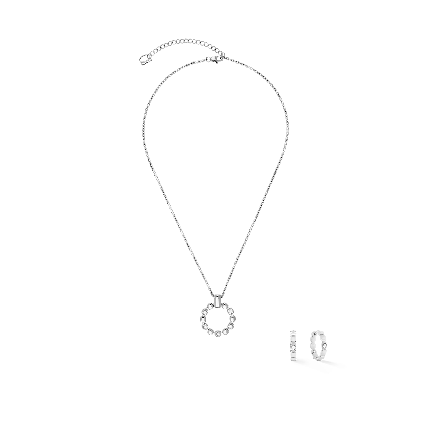 Earrings Hoops Soft Cube Circle Glow silver