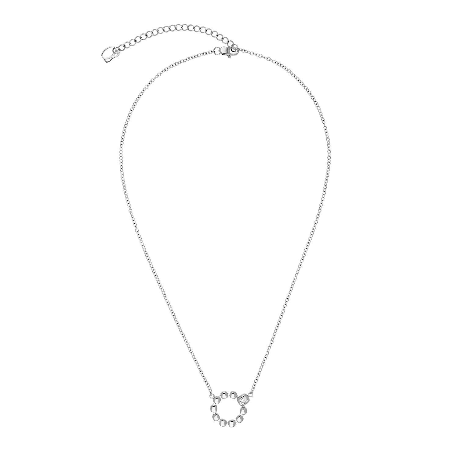 Necklace Small Soft Cube Circle Glow silver