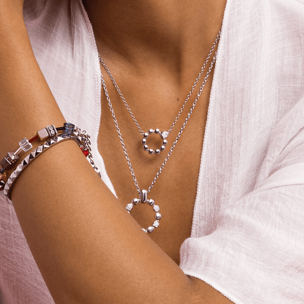 Necklace Small Soft Cube Circle Glow silver