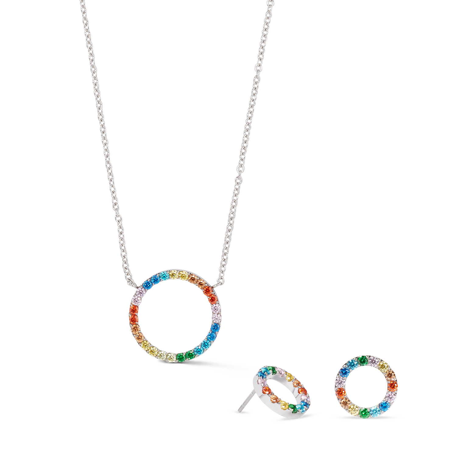 Necklace Sparkling Circle silver-multicolour