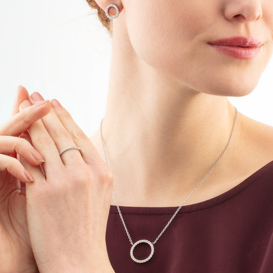 Earrings Sparkling Circle silver-crystal