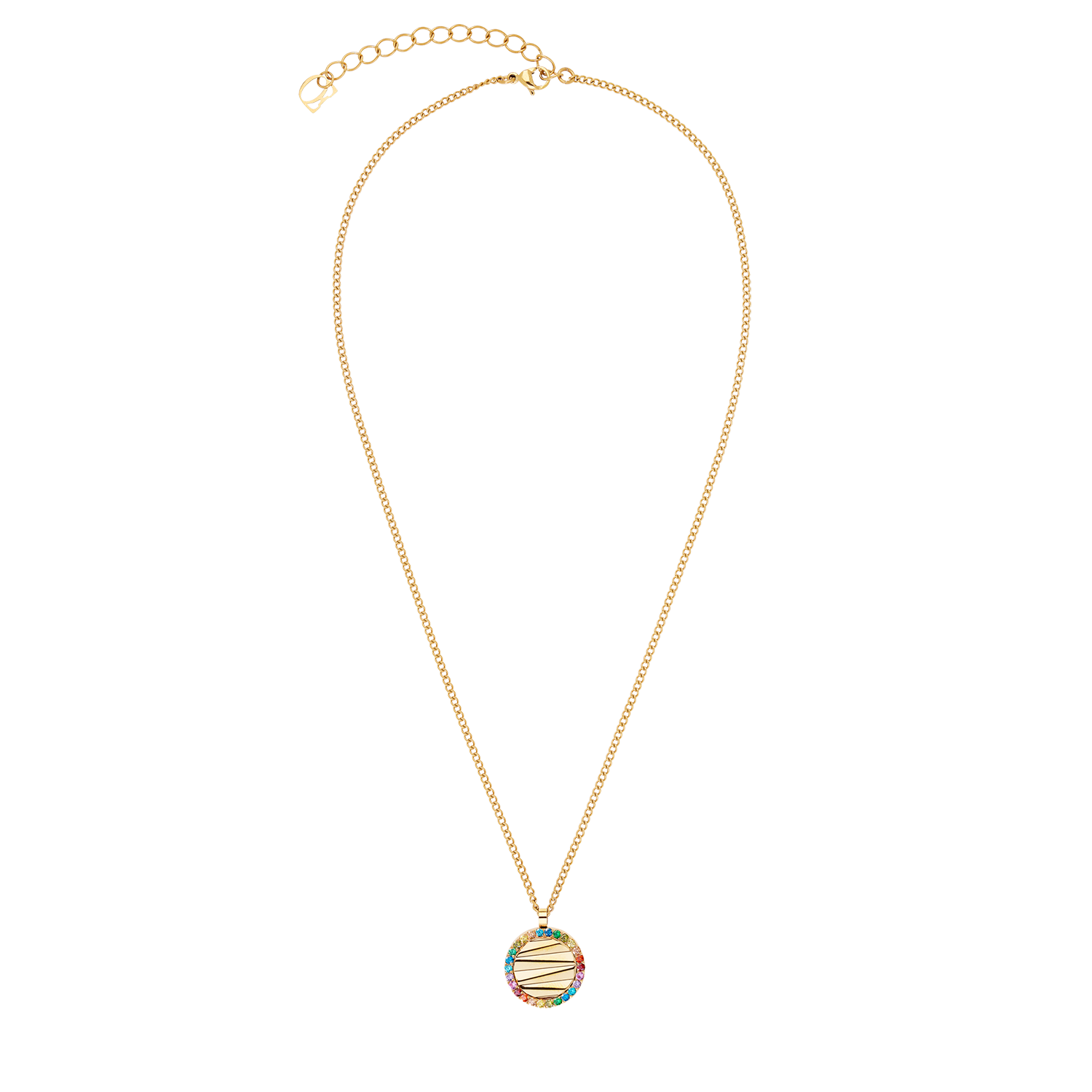 Necklace Amulet Mini Waves gold-rainbow