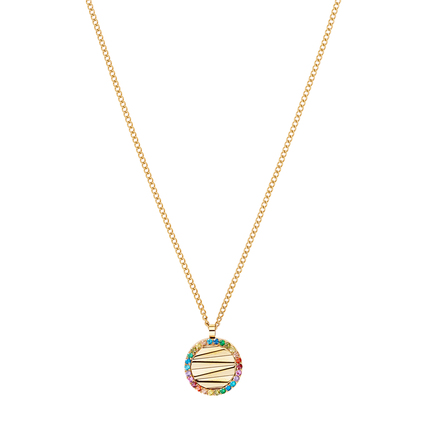 Necklace Amulet Mini Waves gold-rainbow