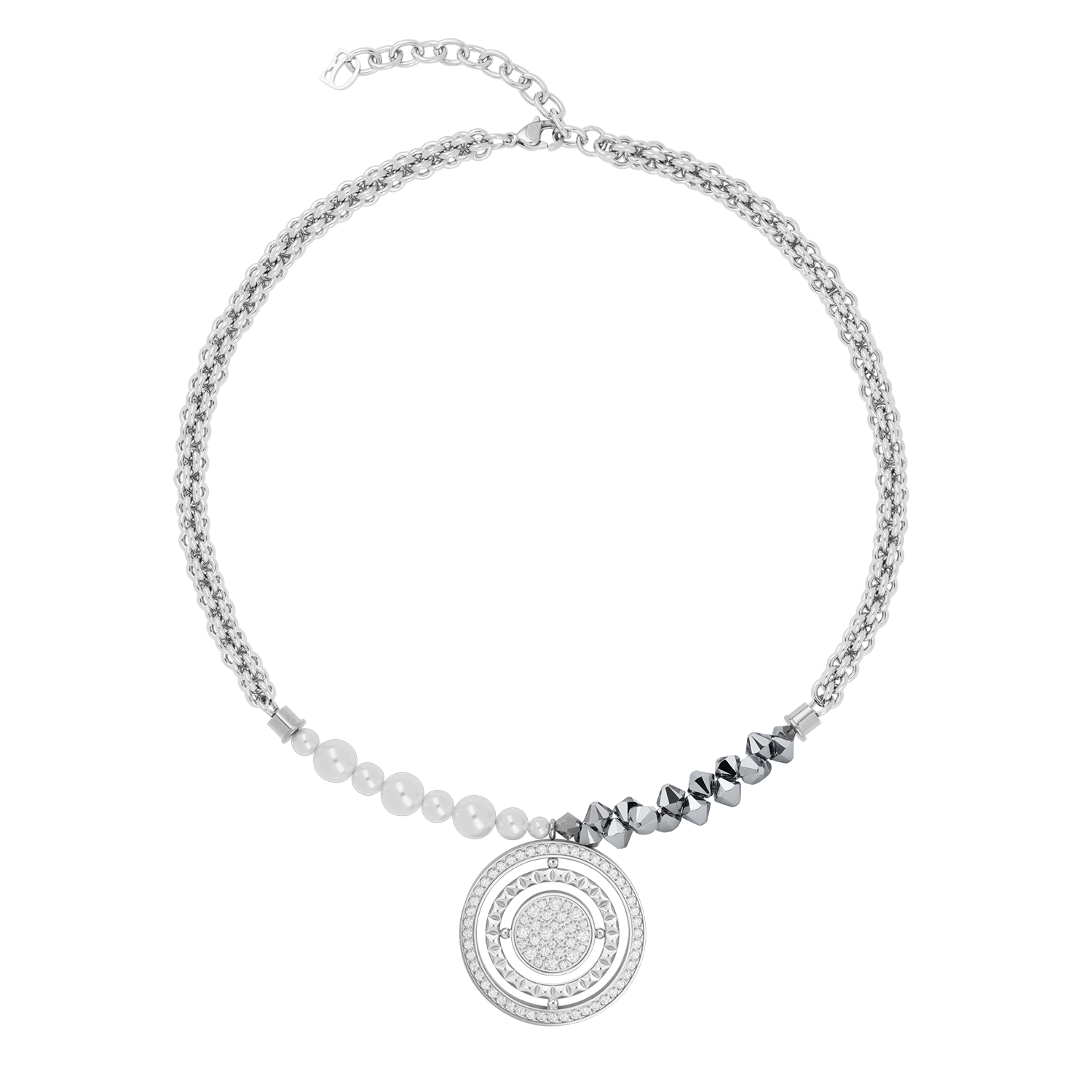 Necklace Amulet Fusion Sparkle Silver