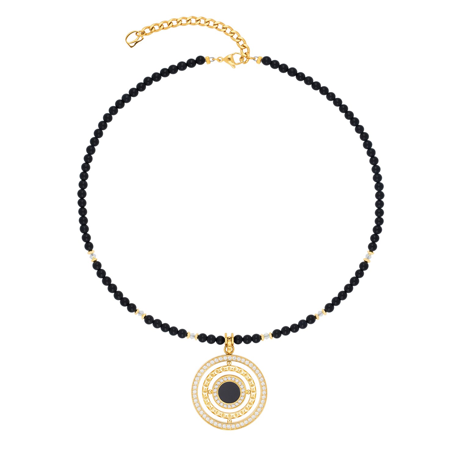 Necklace Amulet Modern Icon Noir Gold