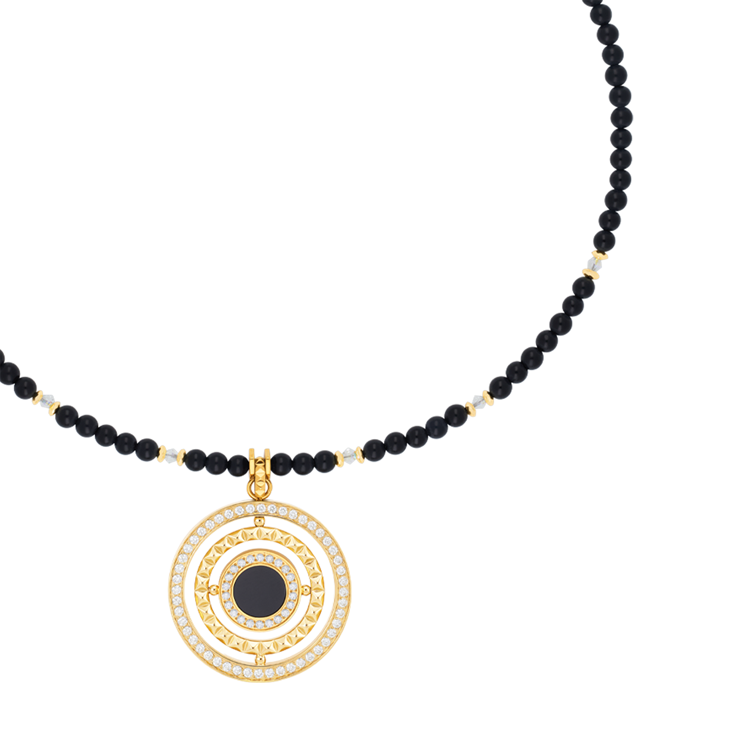 Necklace Amulet Modern Icon Noir Gold
