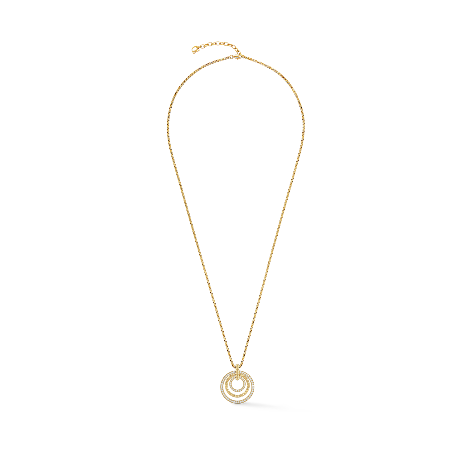 Necklace Circle Trio Crystal Gold