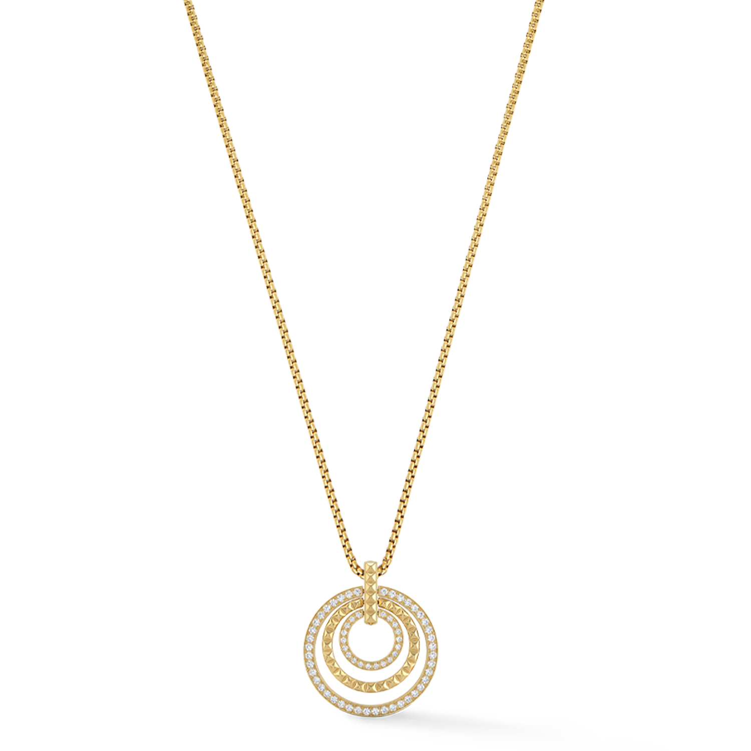 Necklace Circle Trio Crystal Gold