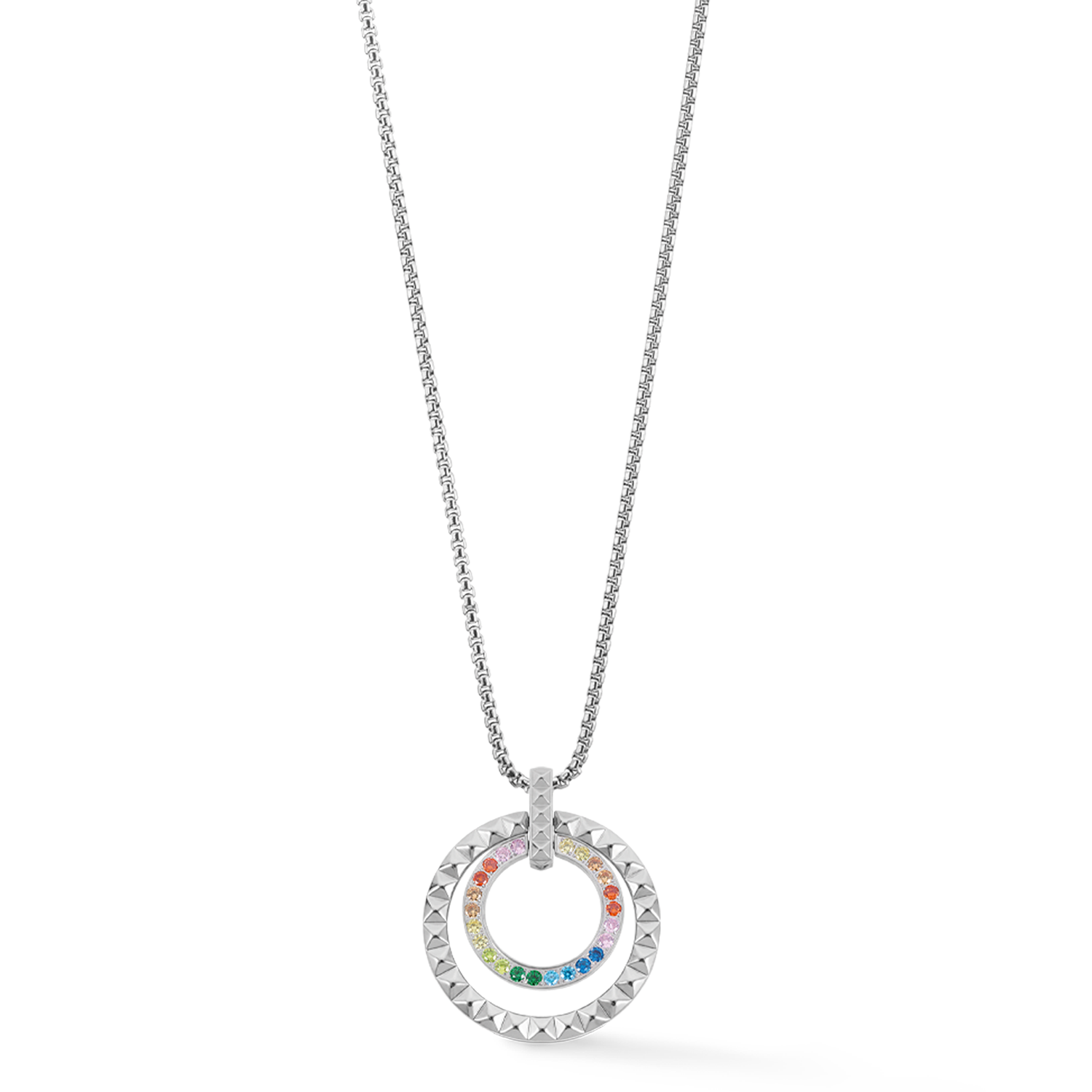 Necklace Circle Duo Crystal Gold