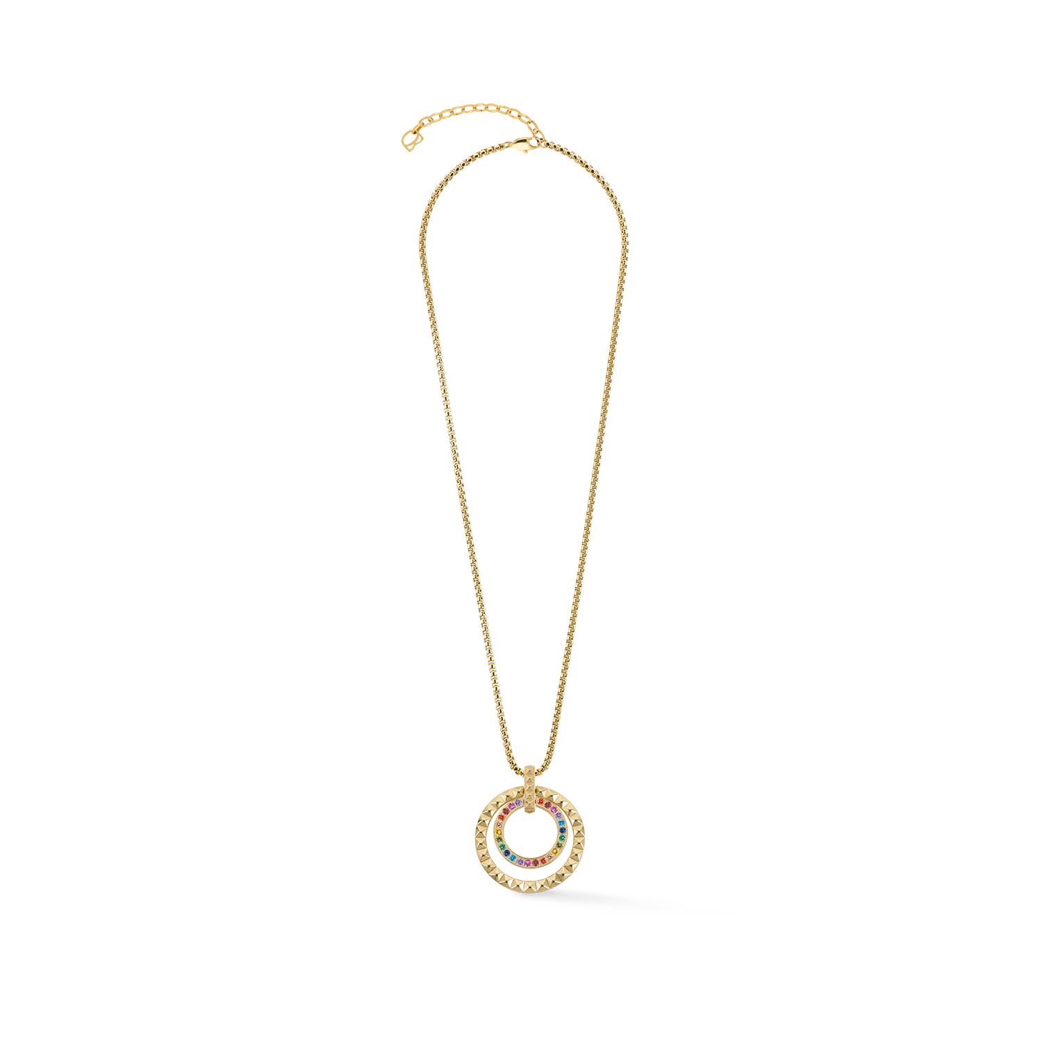 Necklace Circle Duo Multicolor Silver