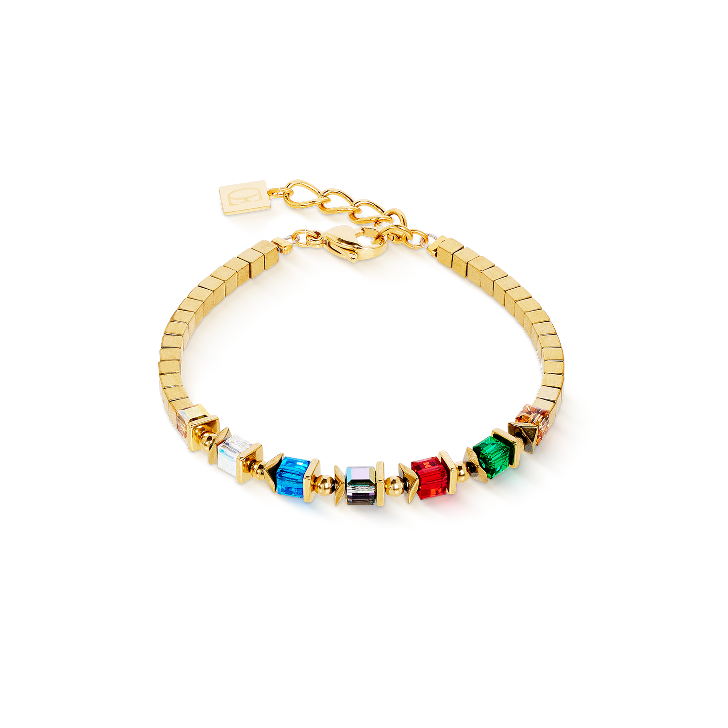 Bracelet Sparkling Cubes Fusion Chain gold-multicolour