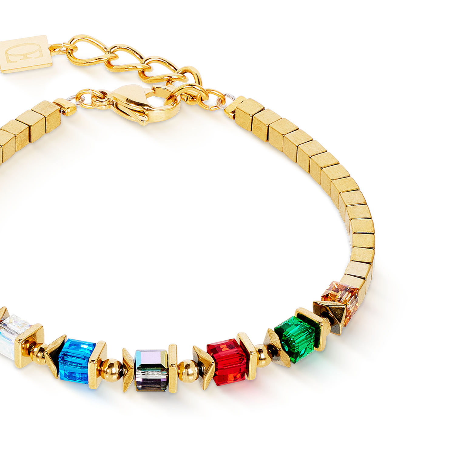 Bracelet Sparkling Cubes Fusion Chain gold-multicolour