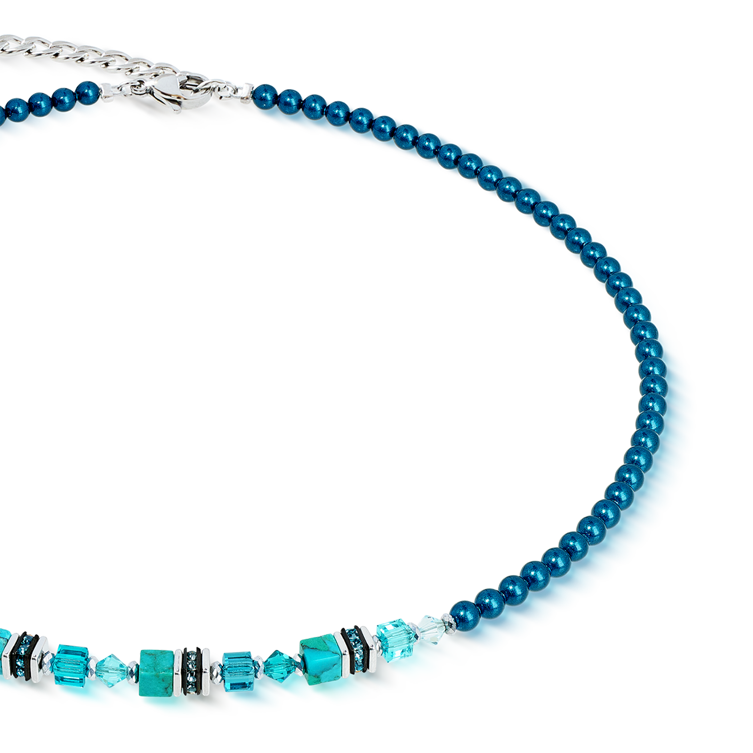 Necklace Princess Teal Glow silver