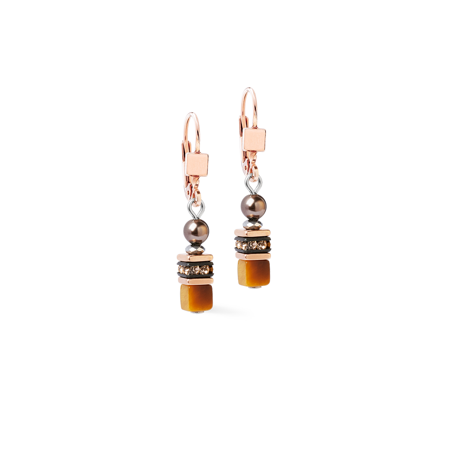 Earrings Princess Earth Glow rose gold-brown