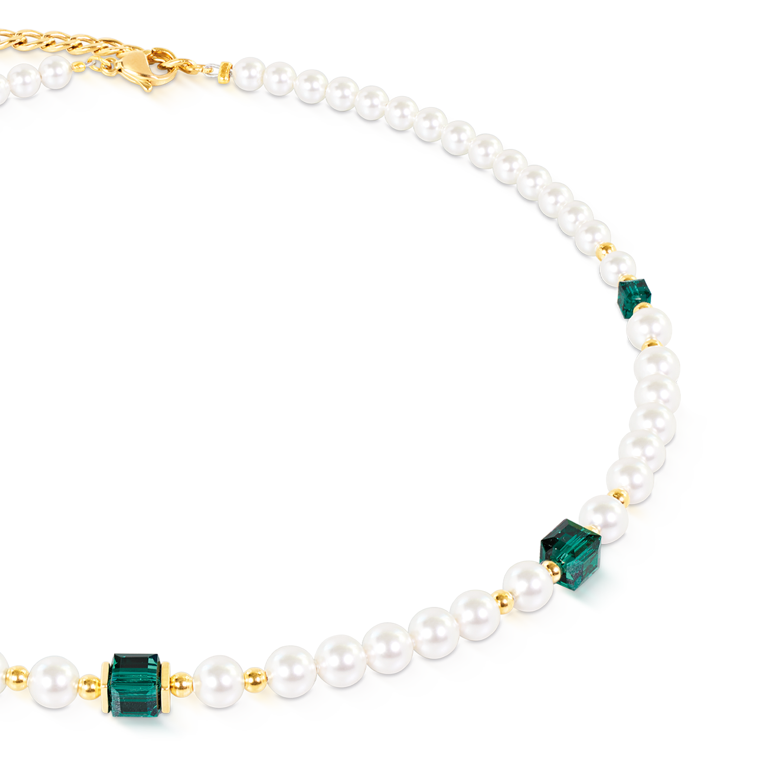 Cocktail Pearls Necklace Emerald