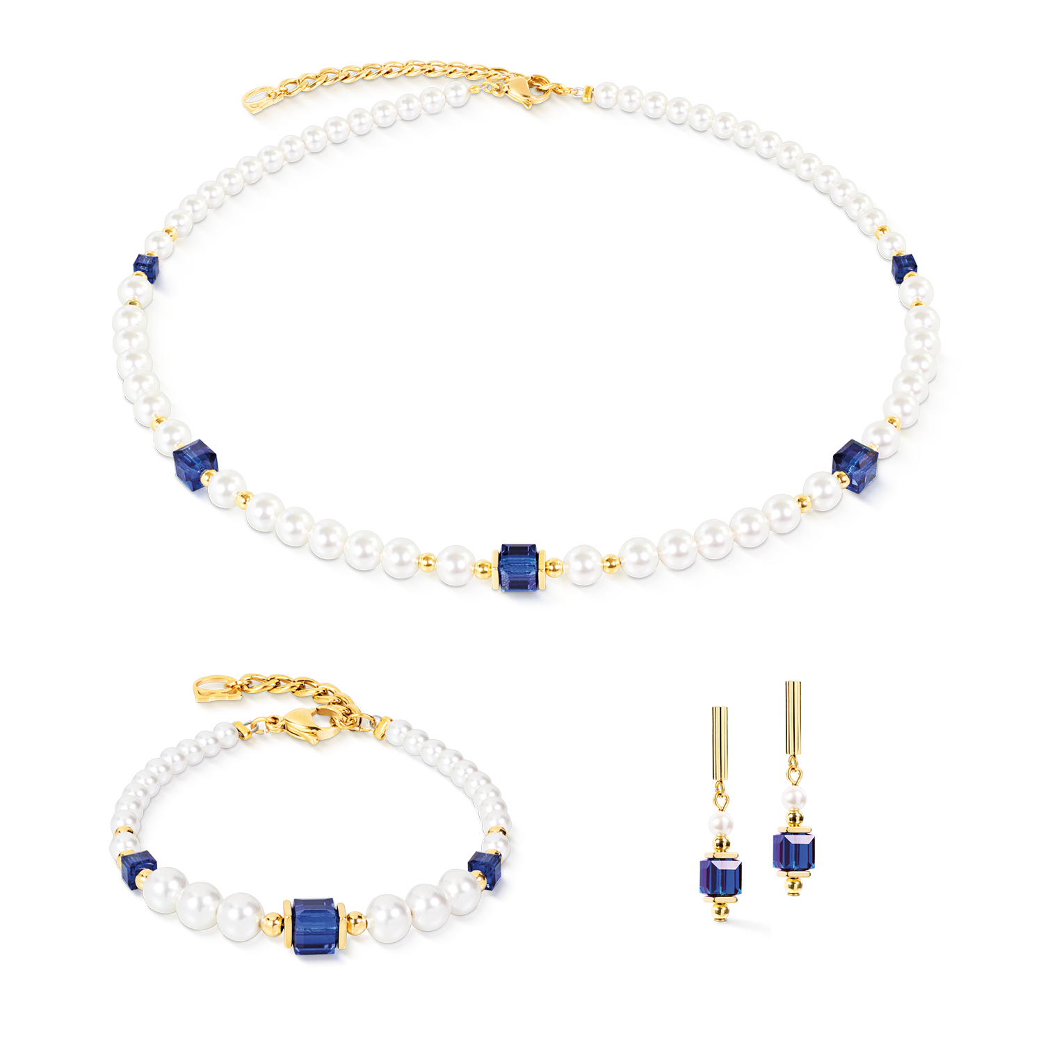 Cocktail Pearls Necklace Sapphire