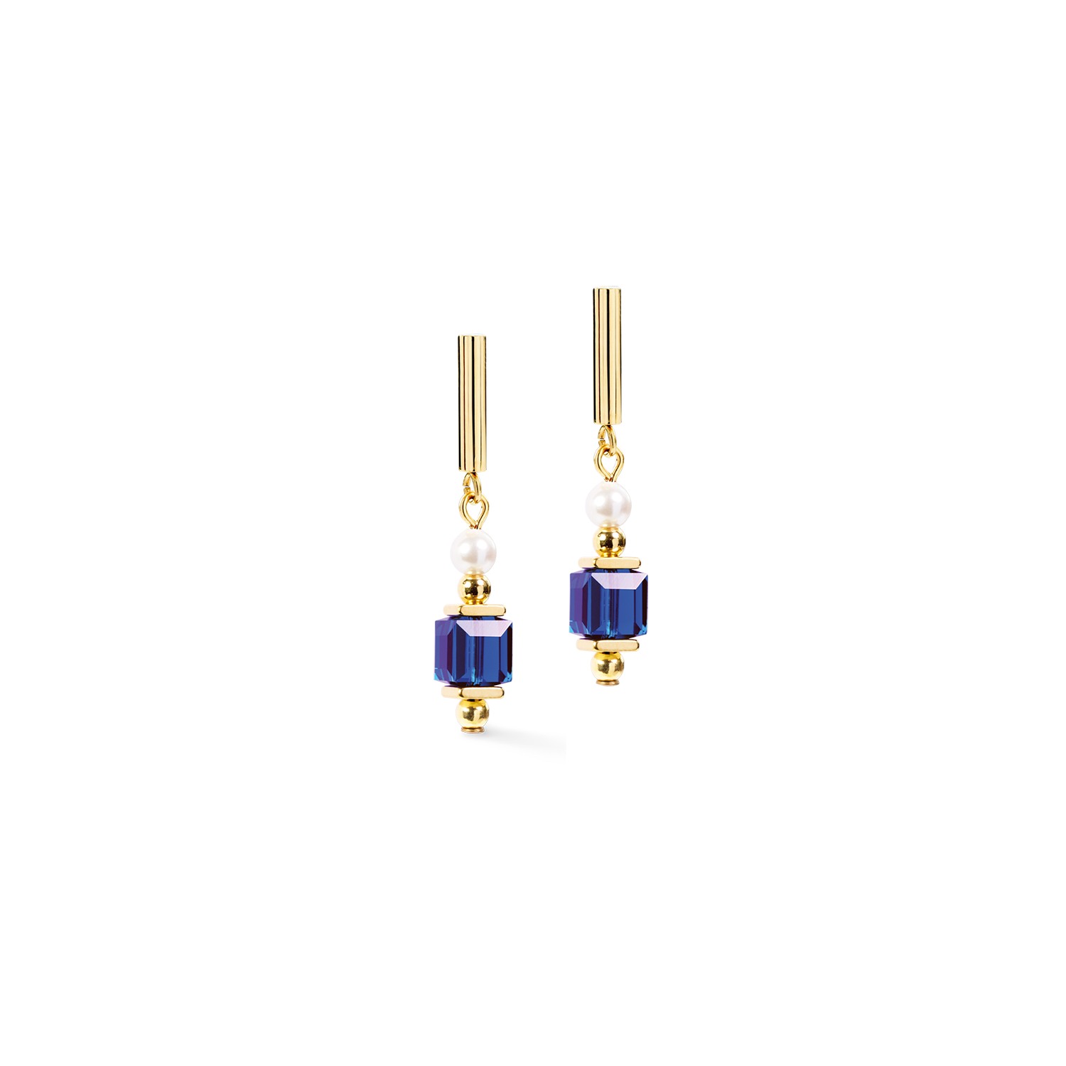 Cocktail Pearls Stud Earrings Sapphire