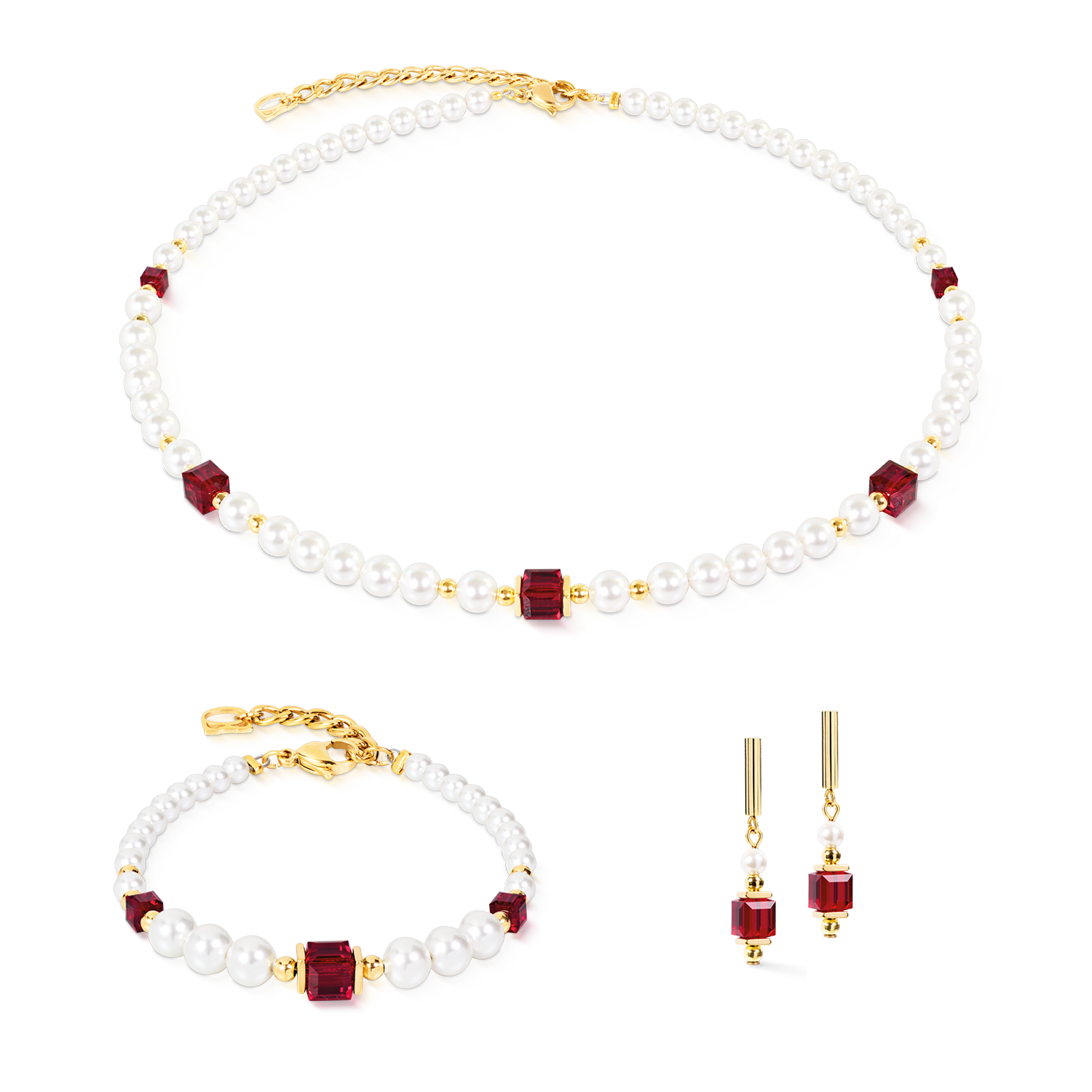 Cocktail Pearls Bracelet Ruby