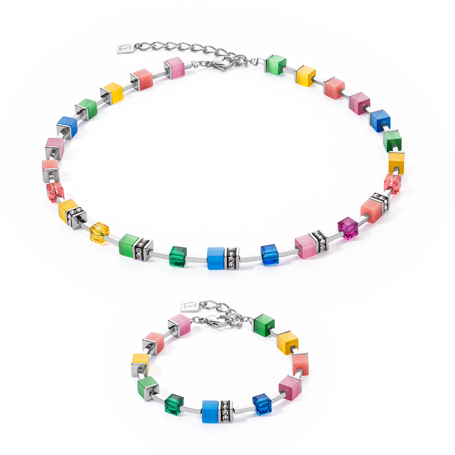 GeoCUBE® Iconic Pure Necklace Rainbow