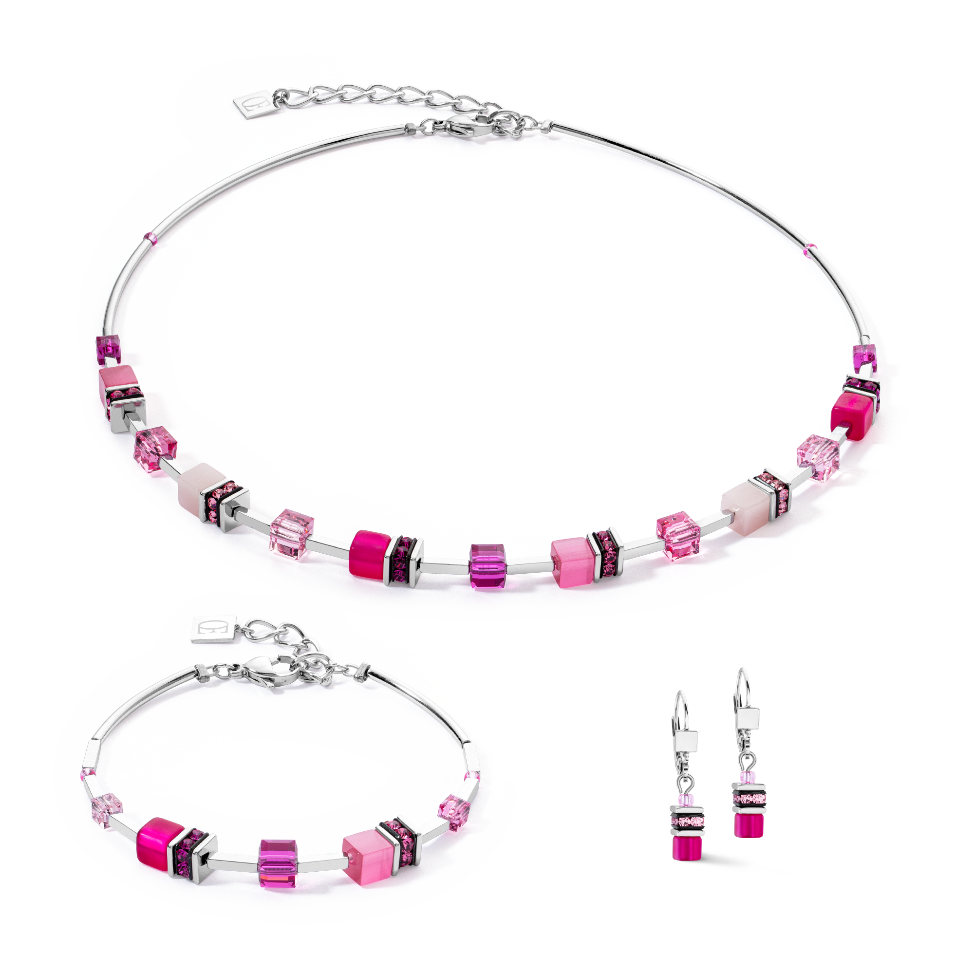 Jewellery Set GeoCUBE® Iconic Lite Magenta