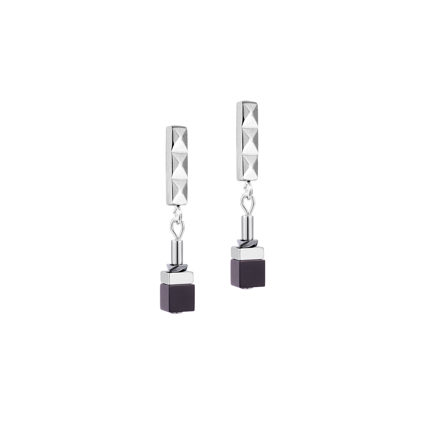 Cube Eclipse Stud Earrings Onyx