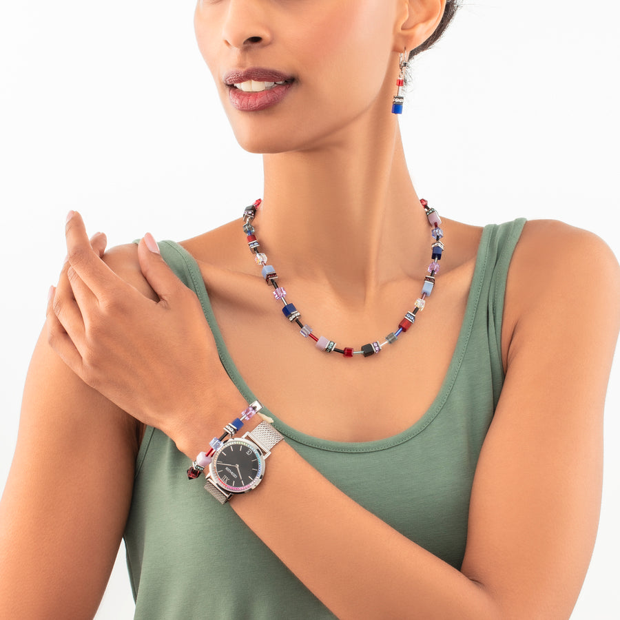 GeoCUBE® Iconic necklace silver-royal