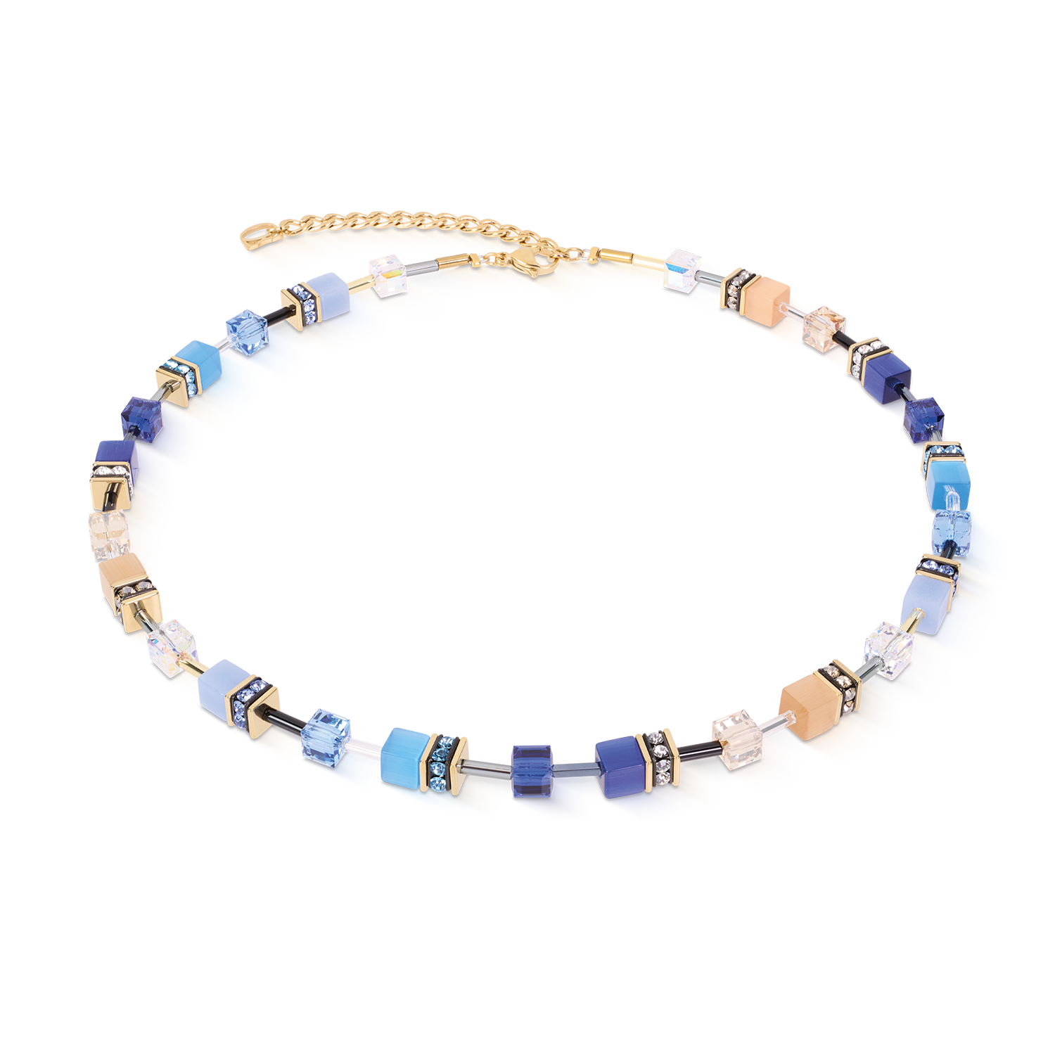 GeoCUBE® Iconic Necklace Azure Glow Gold