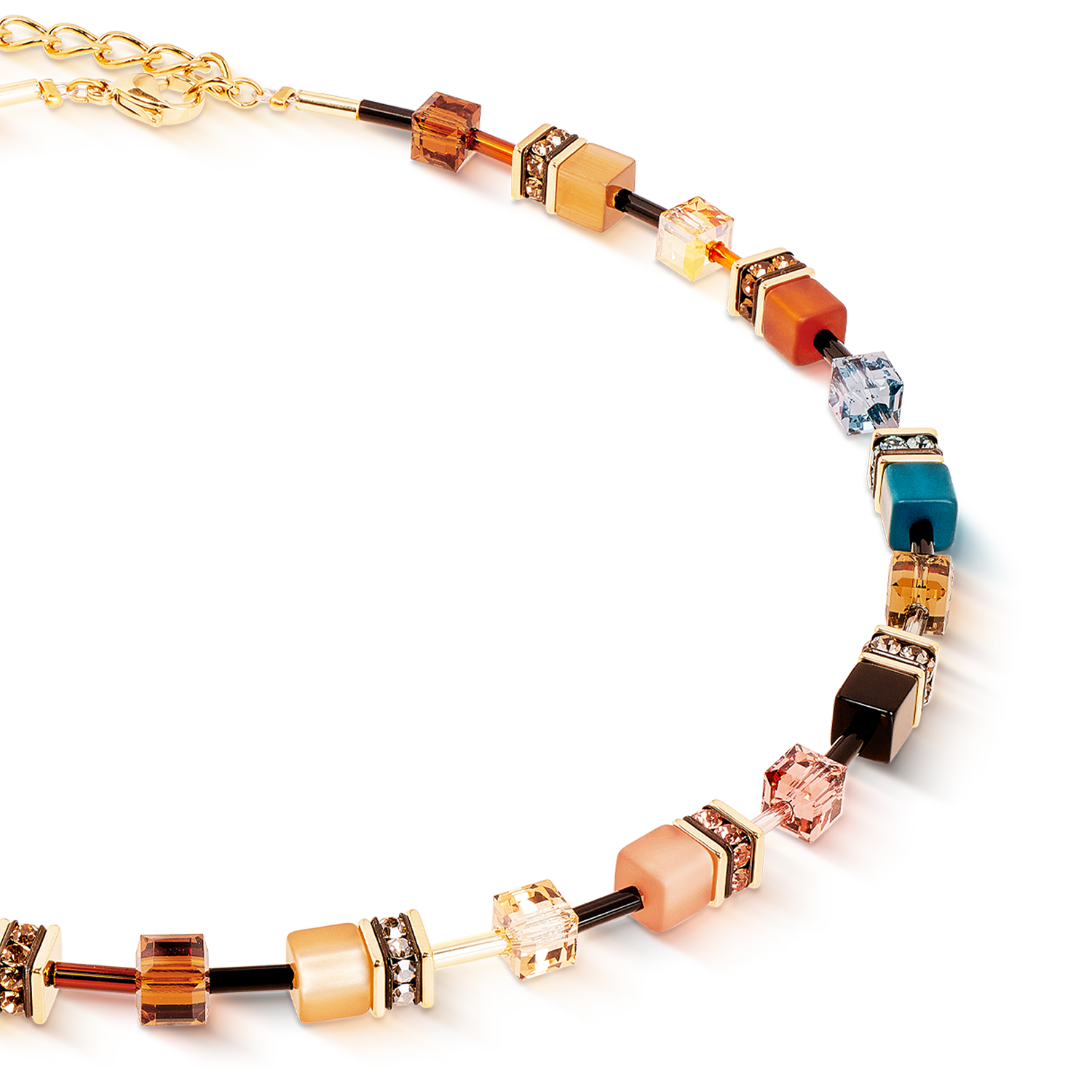 GeoCUBE® Iconic necklace Earth Mirage gold