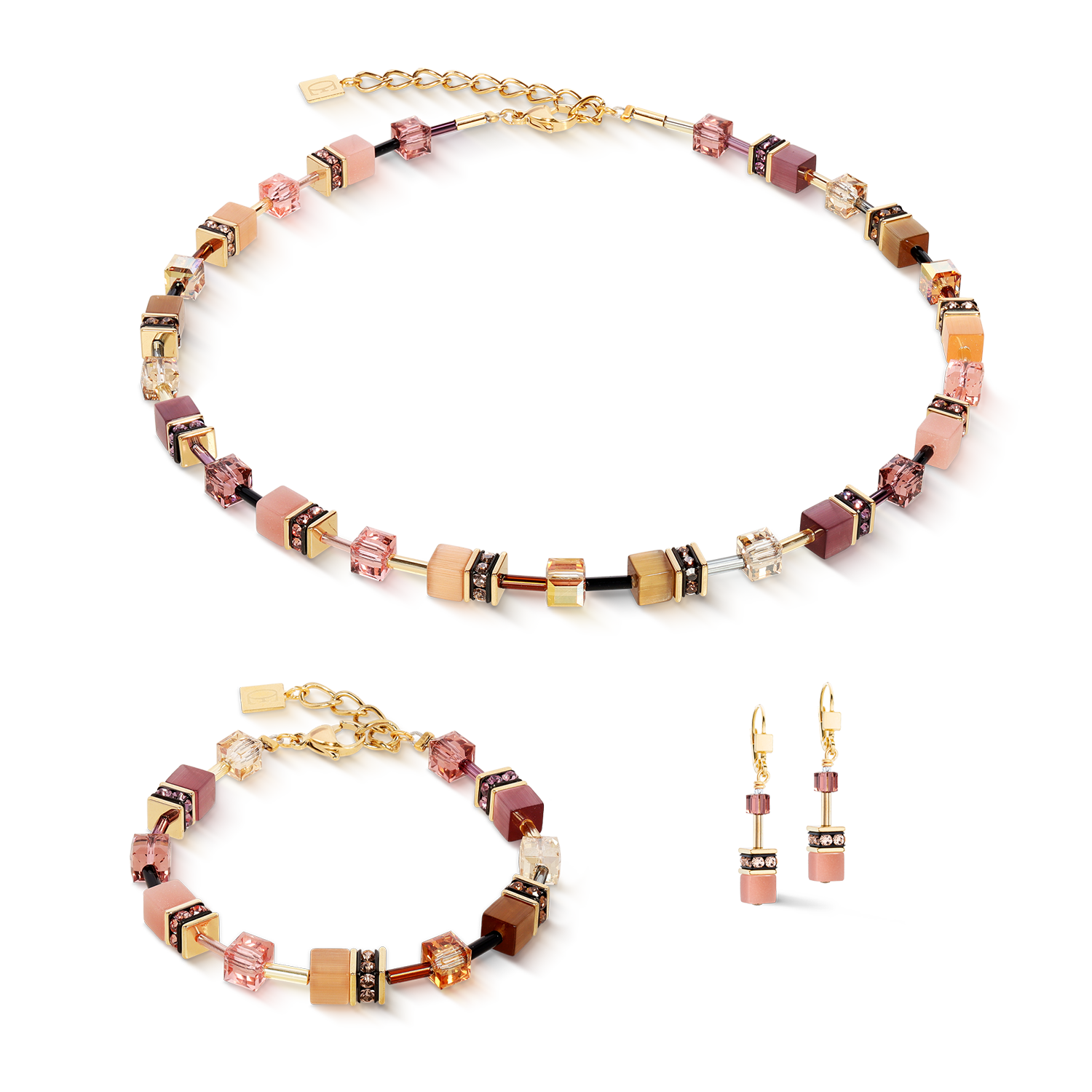 GeoCUBE® Iconic necklace gold blush