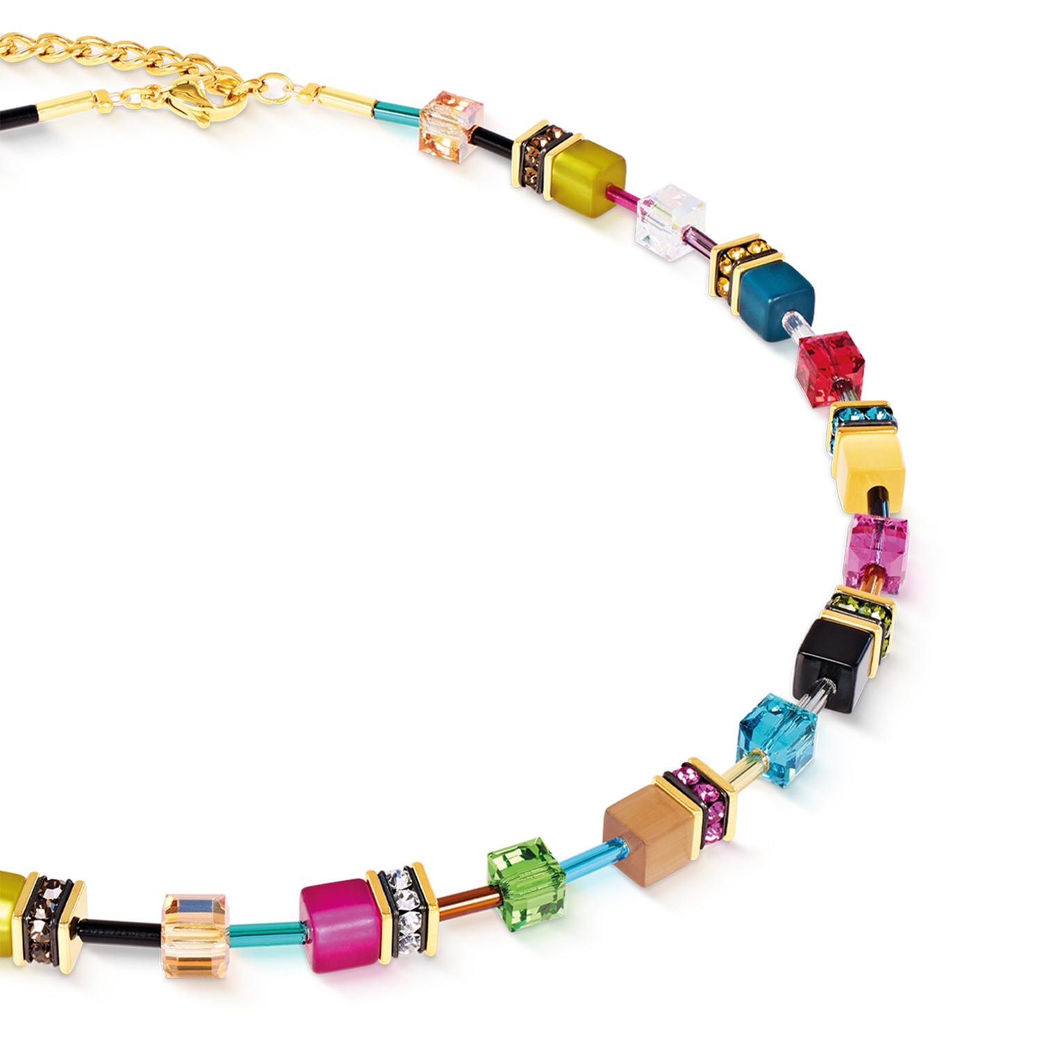 GeoCUBE® Iconic Necklace Multicolor Joy Gold