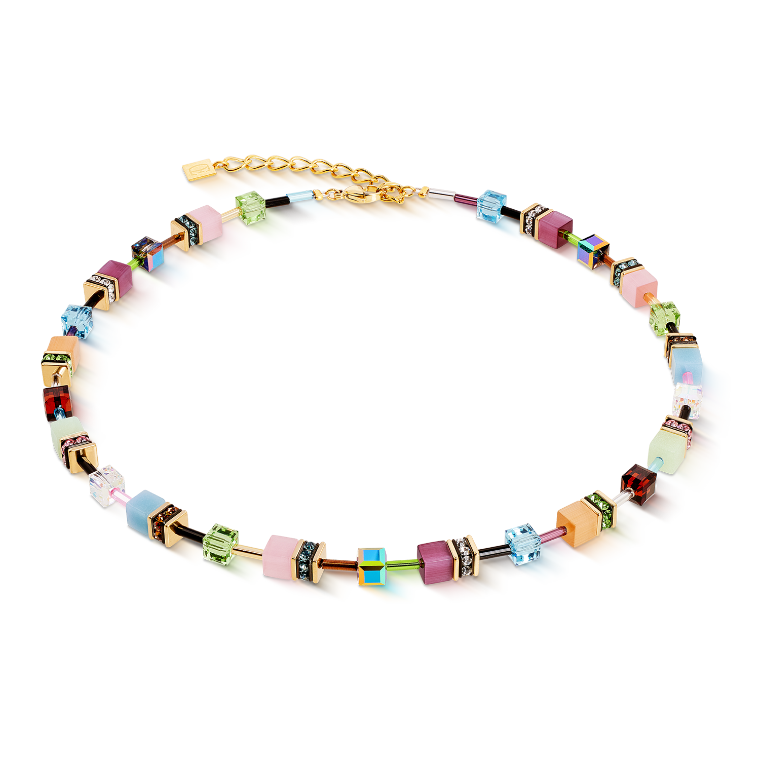 GeoCUBE® Iconic necklace Art Nouveau gold