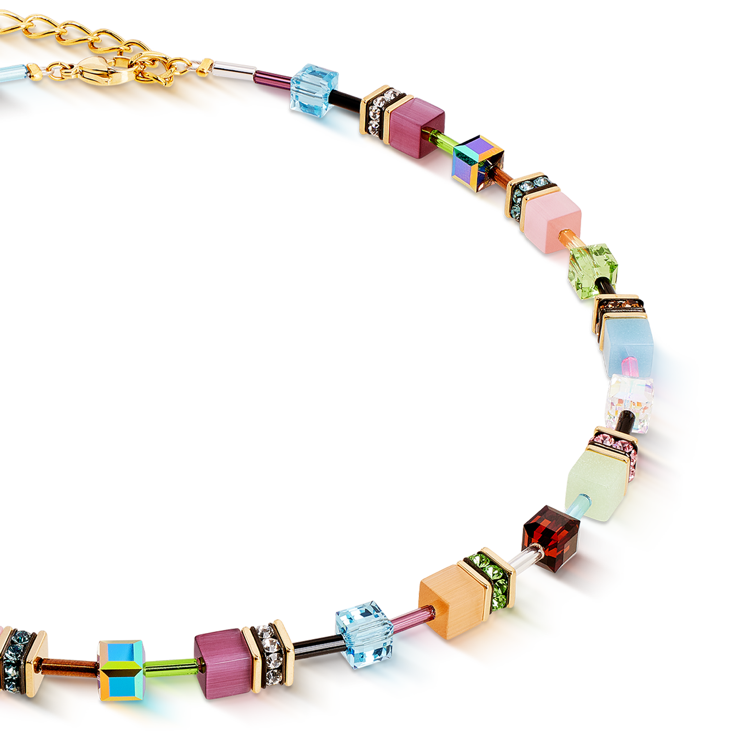 GeoCUBE® Iconic necklace Art Nouveau gold