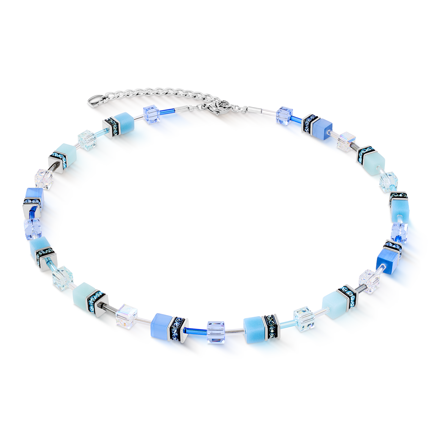 GeoCUBE® Iconic necklace aqua-blue