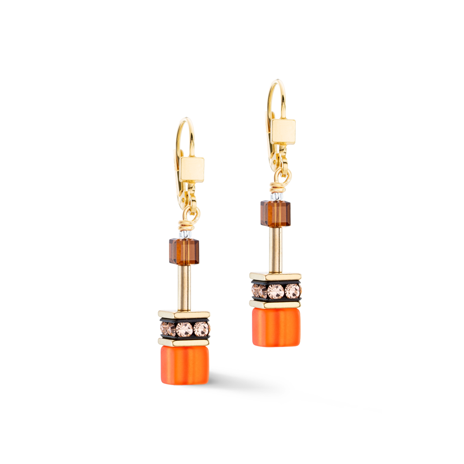 GeoCUBE® Iconic earrings Sunset gold
