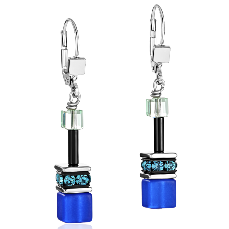 GeoCUBE® Earrings blue-green