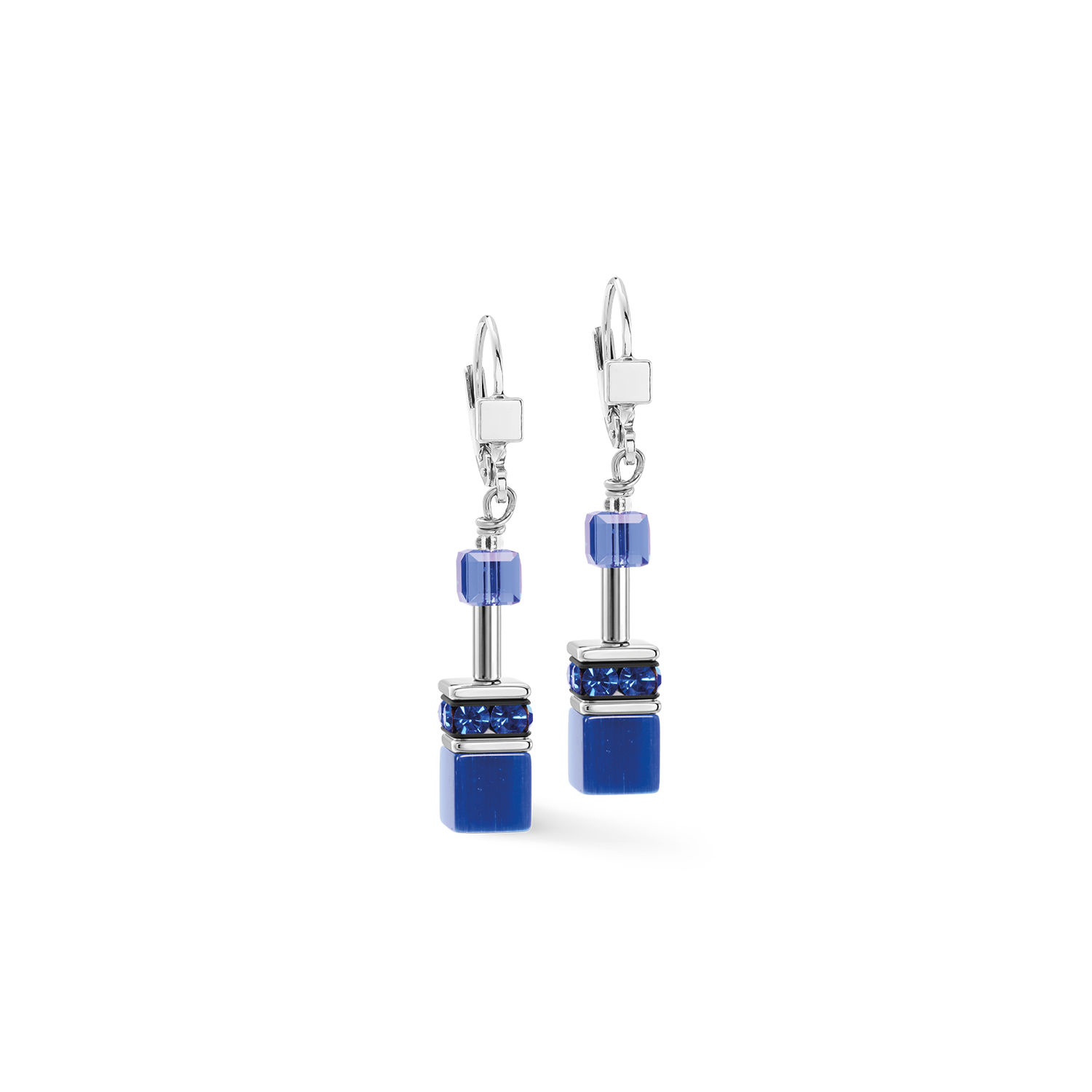 GeoCUBE® Iconic Drop Earrings Azure Spirit Silver
