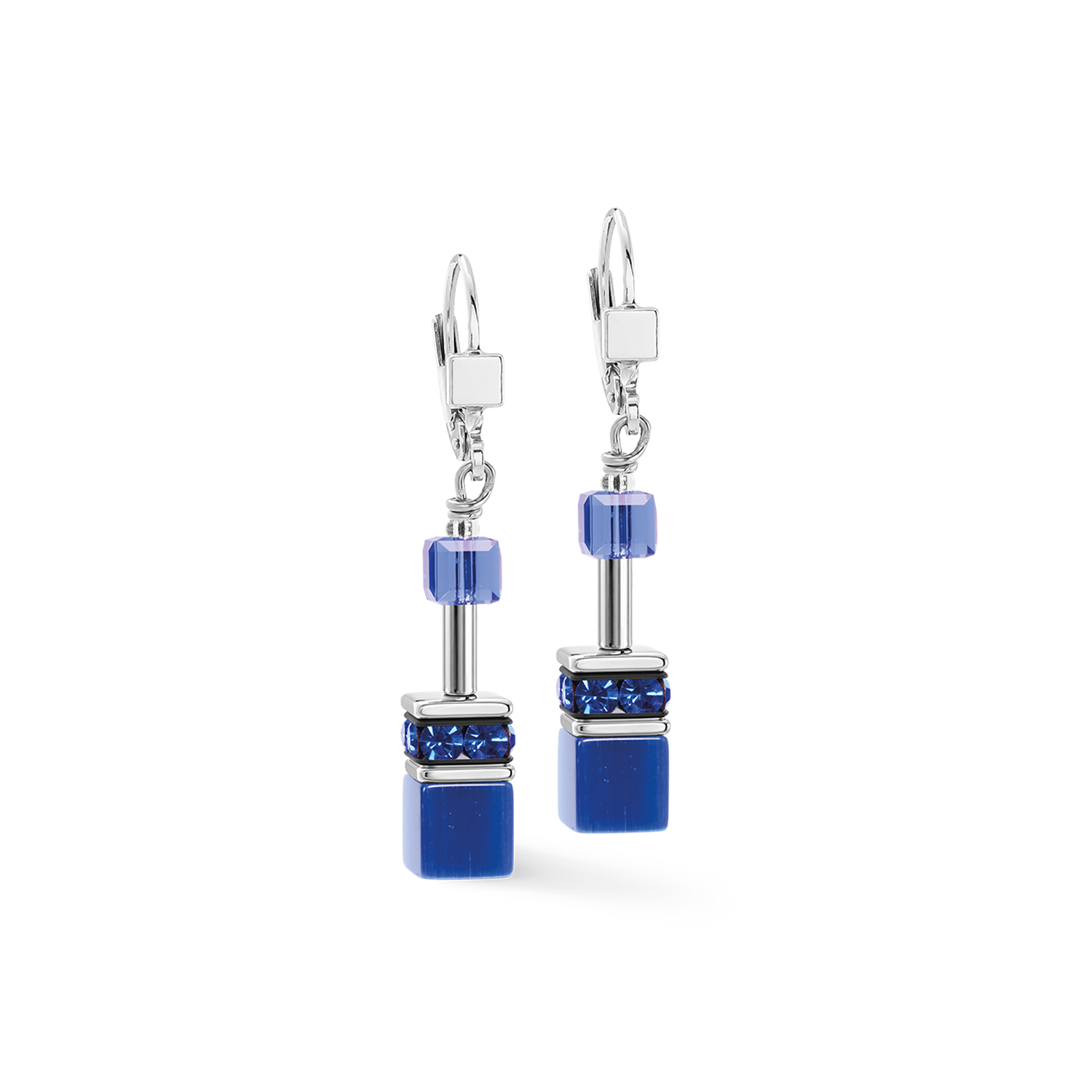GeoCUBE® Iconic Drop Earrings Azure Spirit Silver