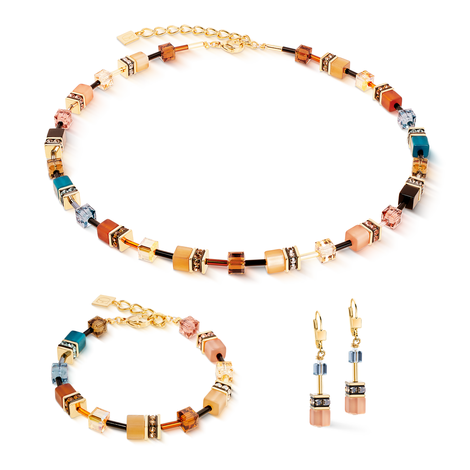 GeoCUBE® Iconic earrings Earth Mirage gold