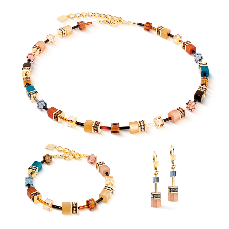 GeoCUBE® Iconic earrings Earth Mirage gold