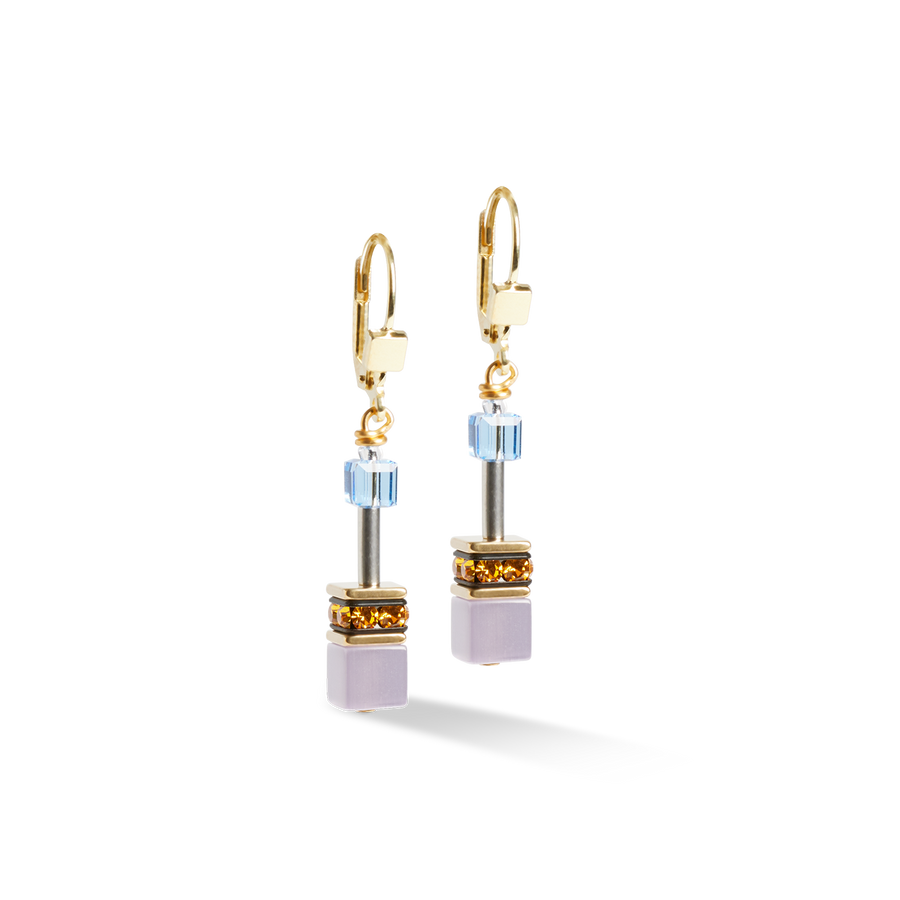 GeoCUBE® Iconic earrings Festive gold-multicolour