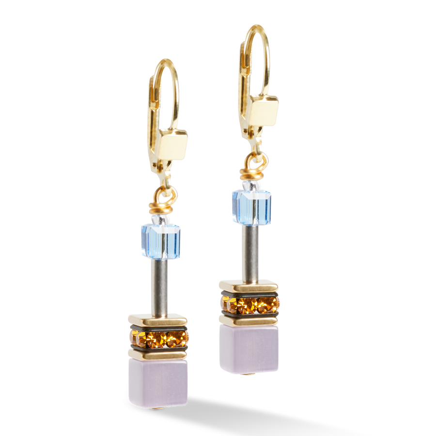GeoCUBE® Iconic earrings Festive gold-multicolour