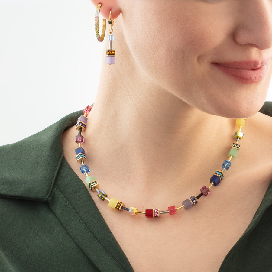 GeoCUBE® Iconic earrings Festive gold-multicolour