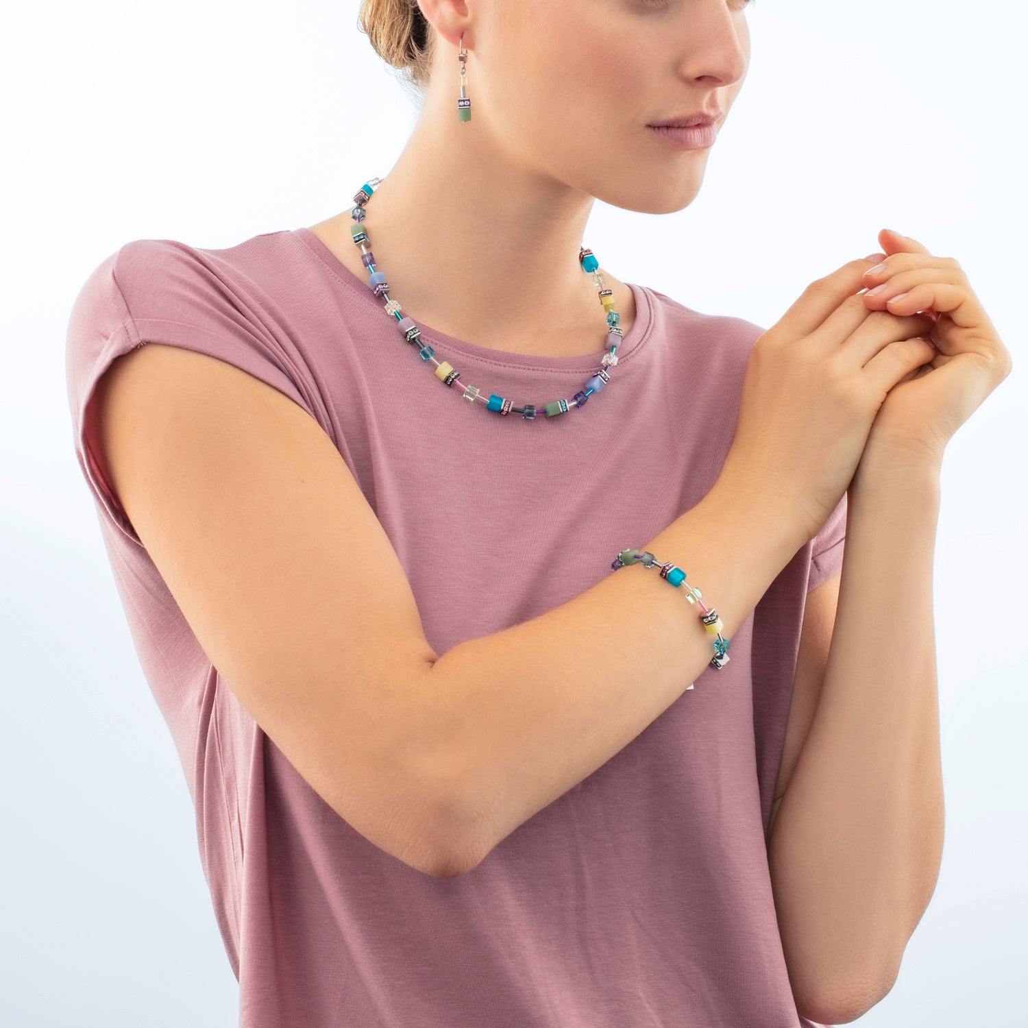 GeoCUBE® Iconic earrings silver-ice pastels