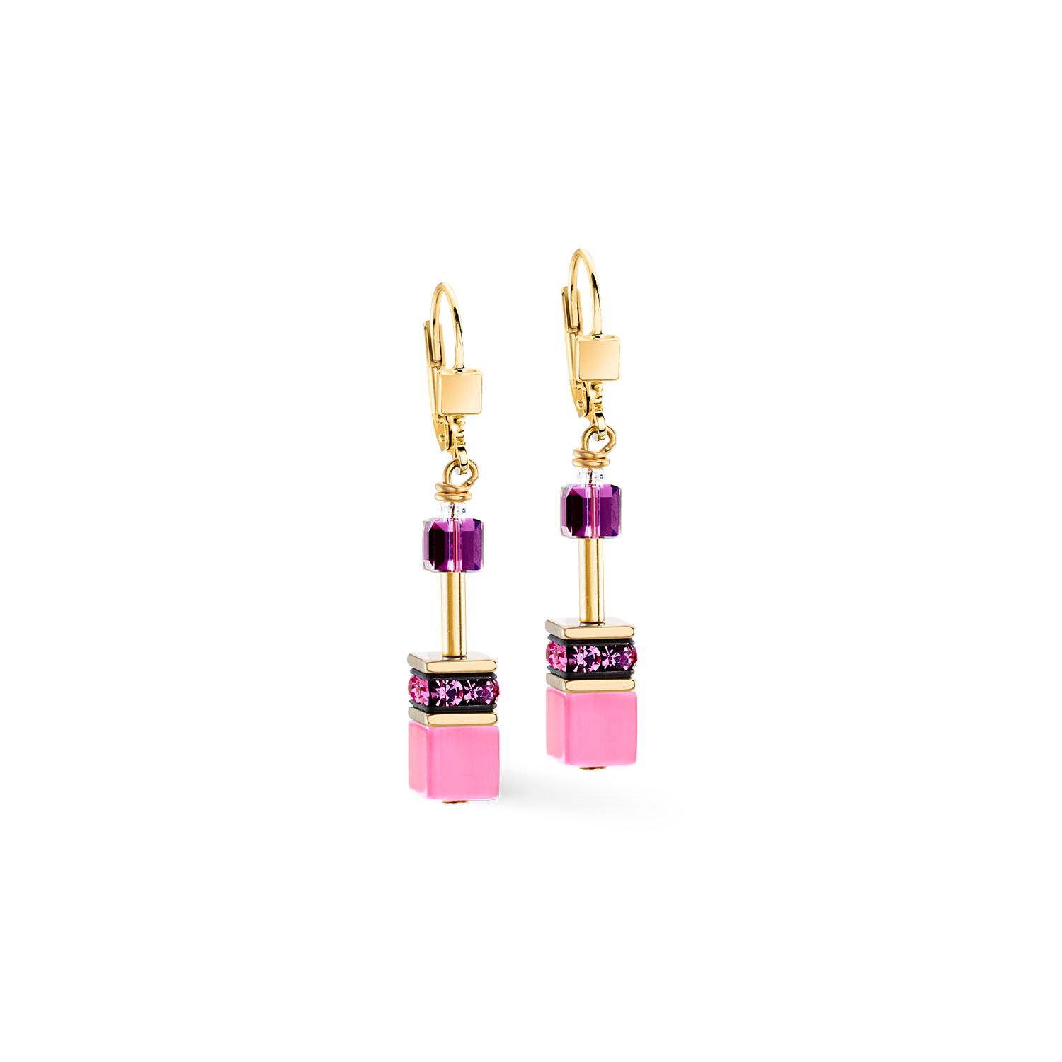 GeoCUBE® Iconic earrings pink-lilac