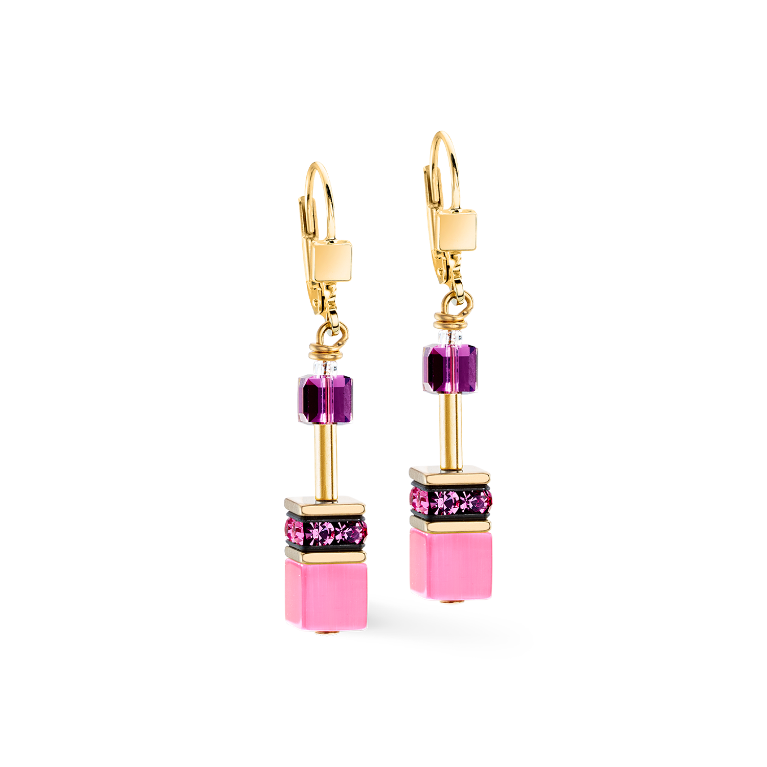 GeoCUBE® Iconic earrings pink-lilac