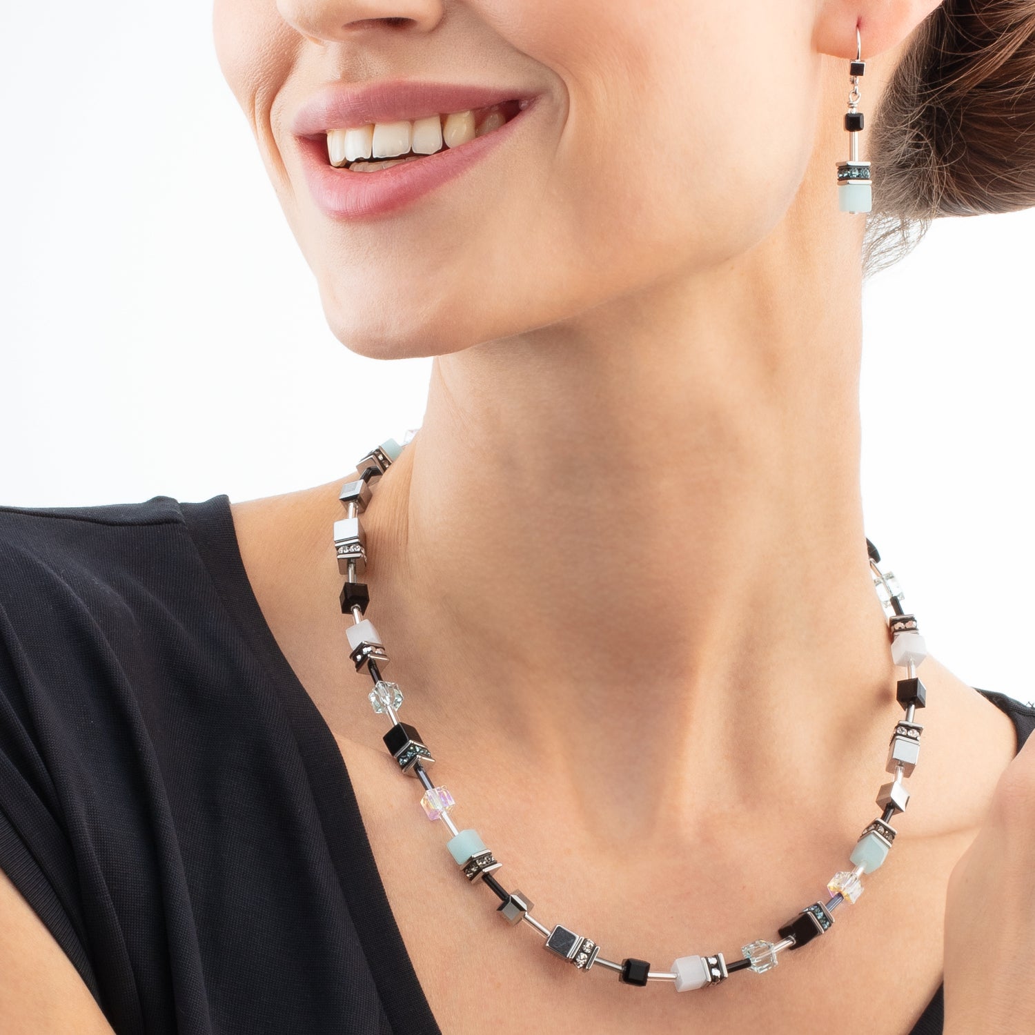 GeoCUBE® Iconic earrings Ice Serenity silver