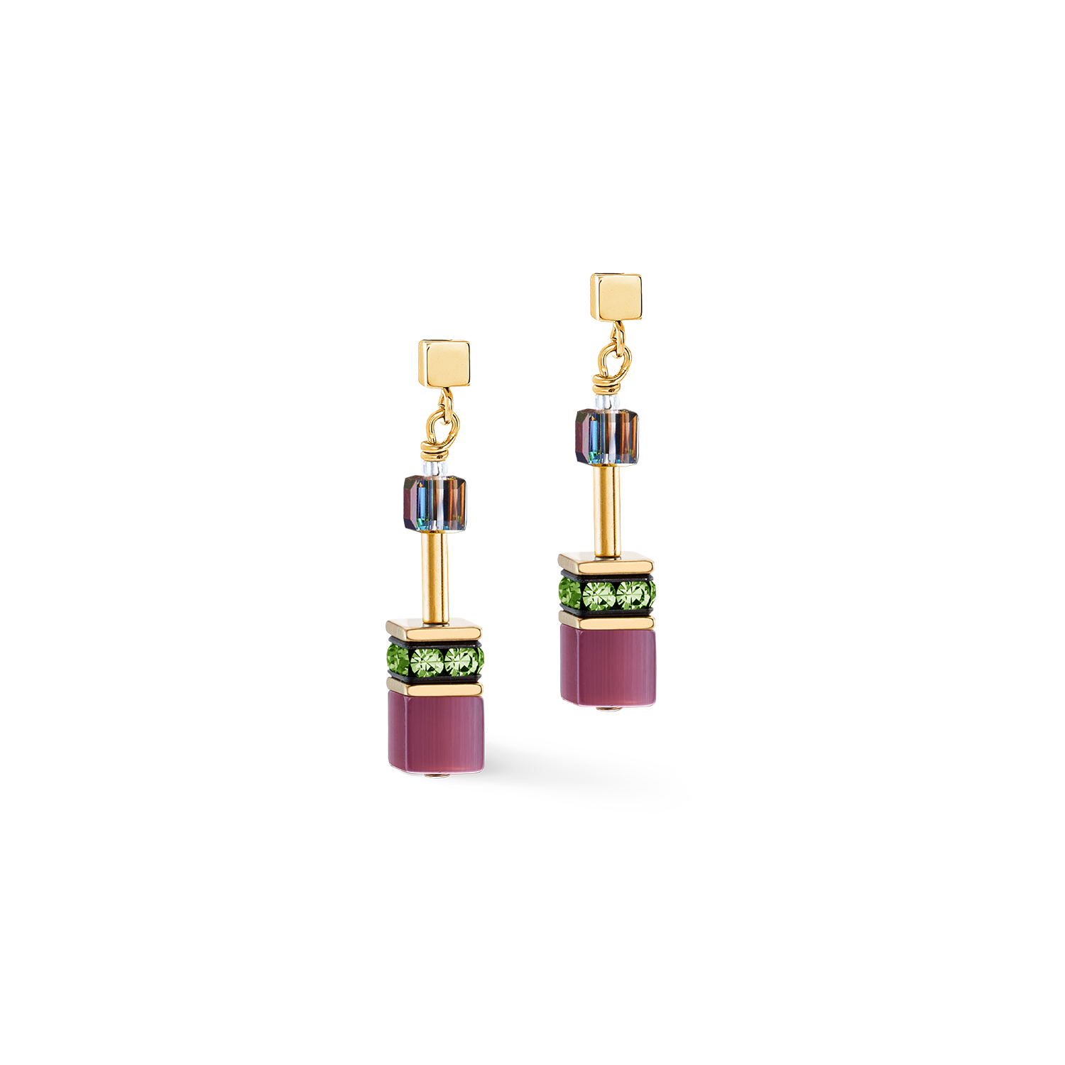GeoCUBE® Iconic earrings Art Nouveau gold